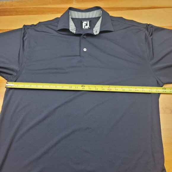 FootJoy Mens L Shirt Performance Polo Navy‎ Blue ProDry Lisle Peninsula Logo - Picture 7 of 14